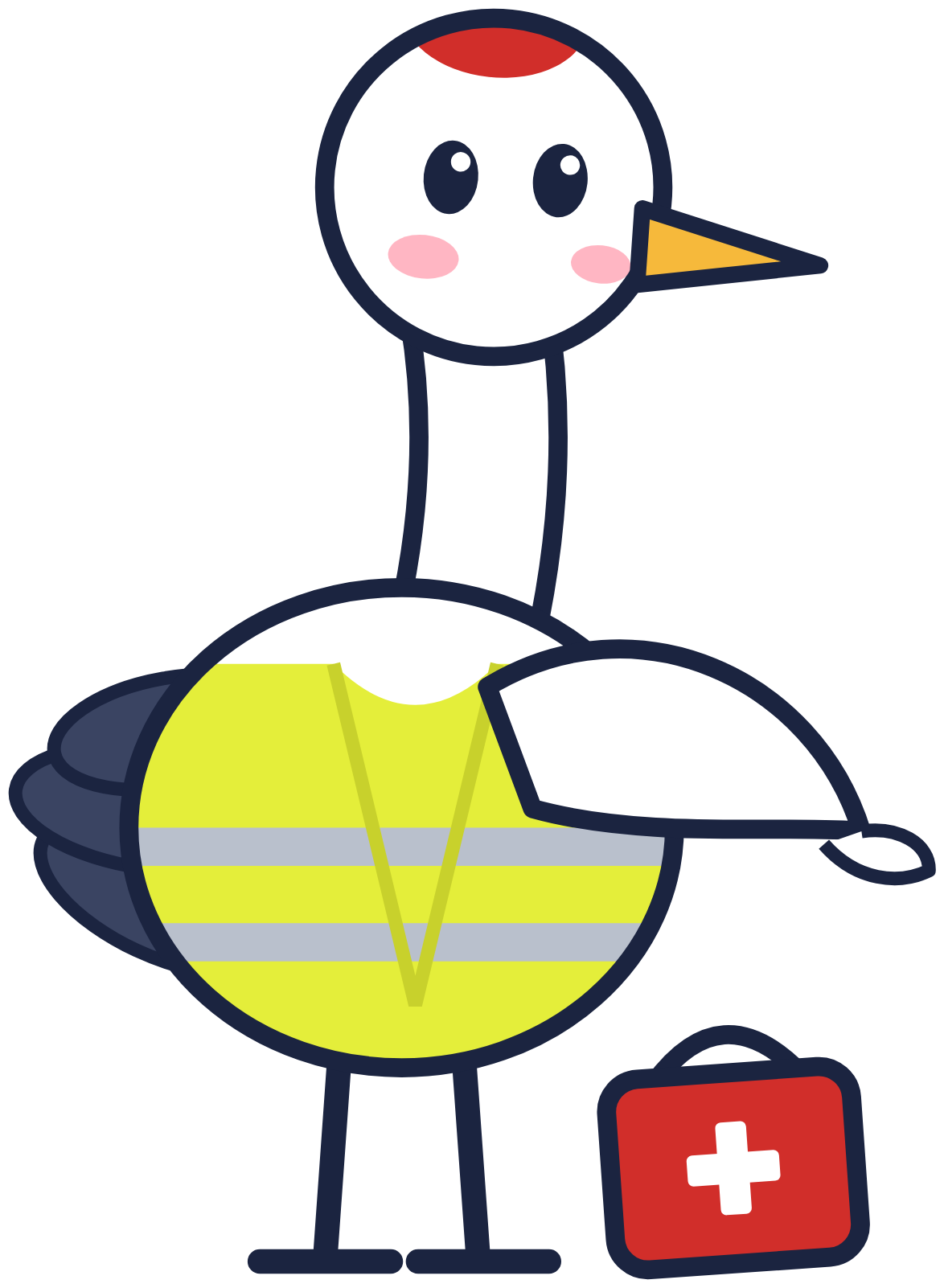 Plume en gilet haute visibilité avec sa trousse